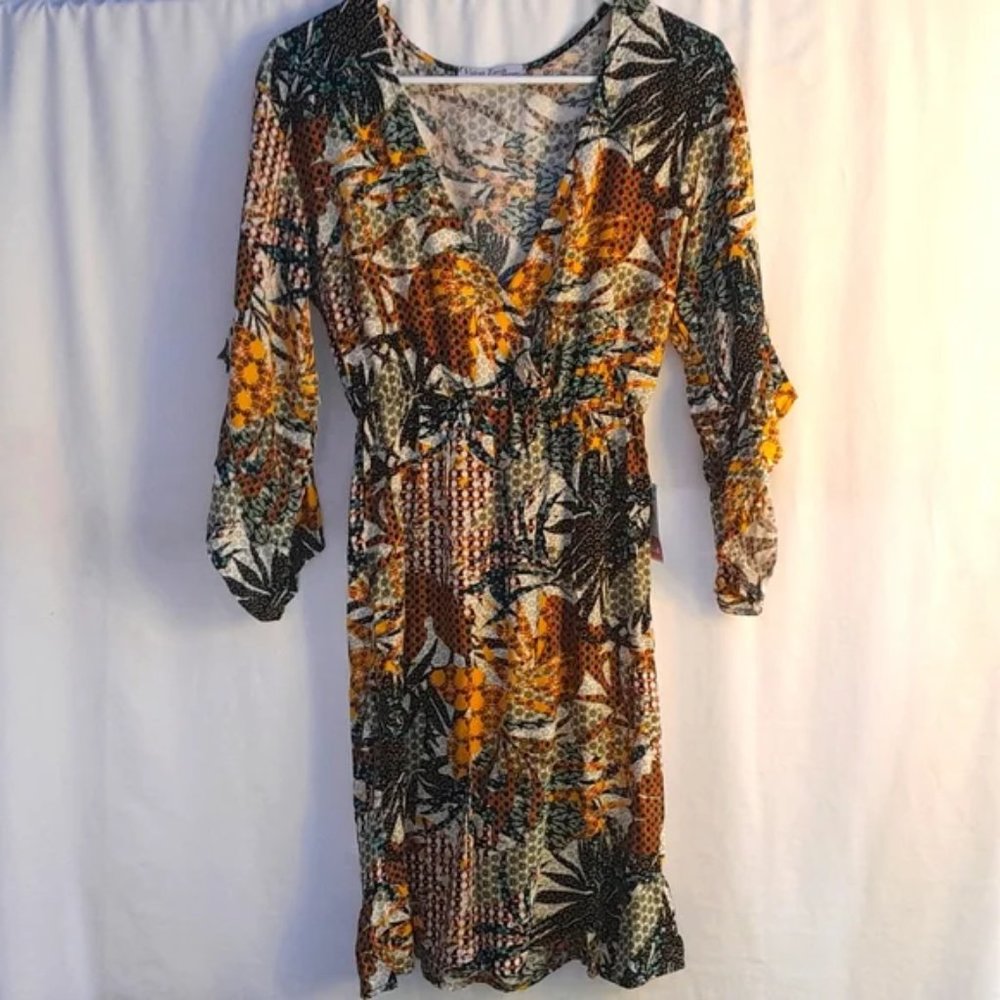 Velvet Torch Los Angeles dress brown/yellow